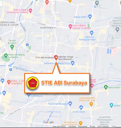 Peta Lokasi (Google Map) STIE ABI Surabaya Nomor